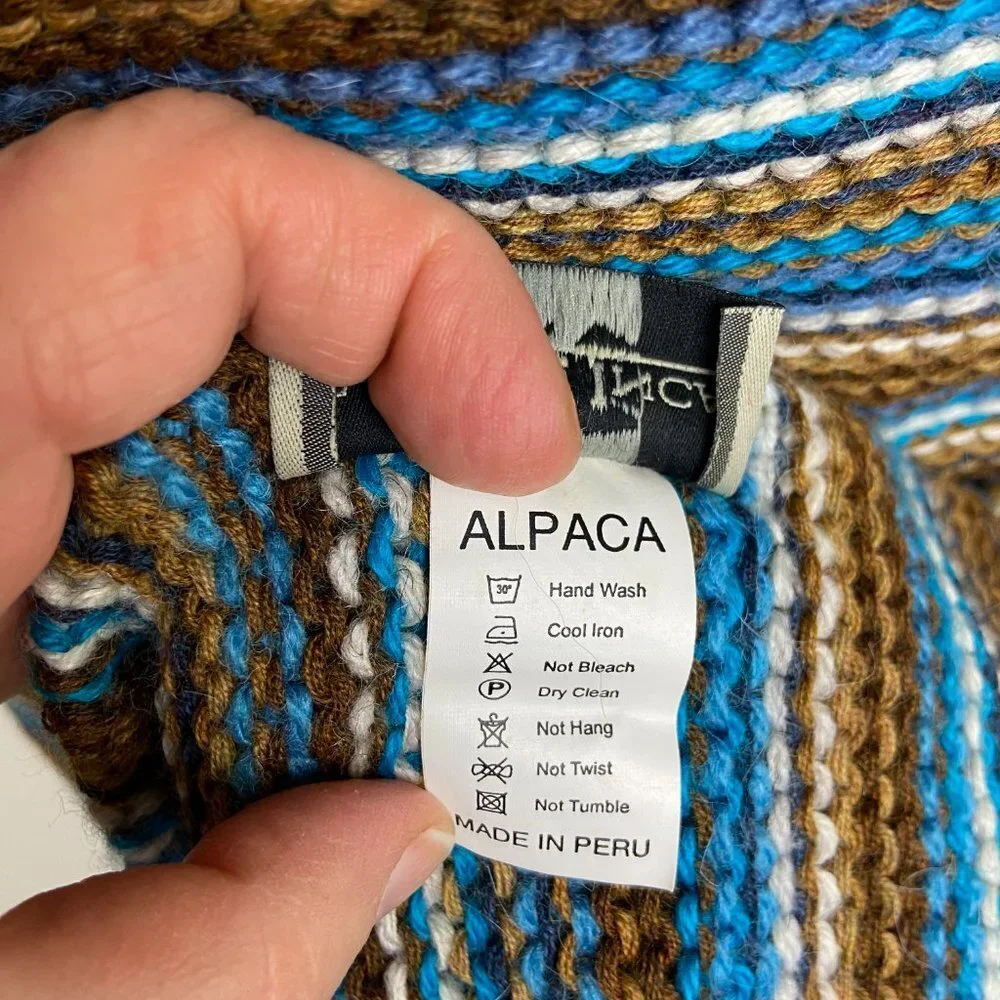 Vintage AUTHENTIC Estirpe Inca ALPACA Wool Peru Long Scarf
